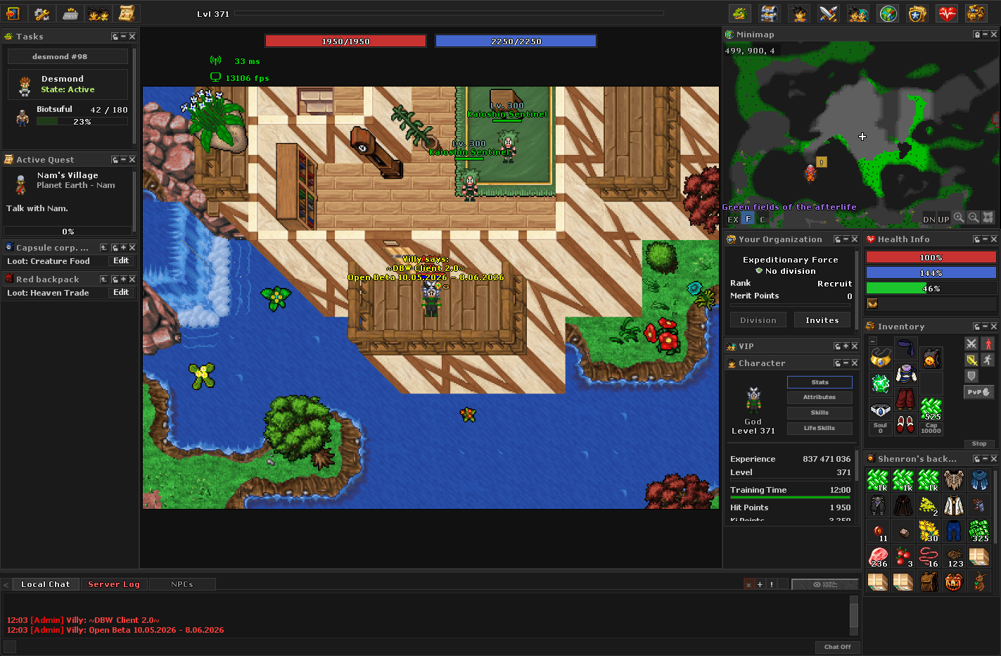 DBW OTClient v2 - in-game
